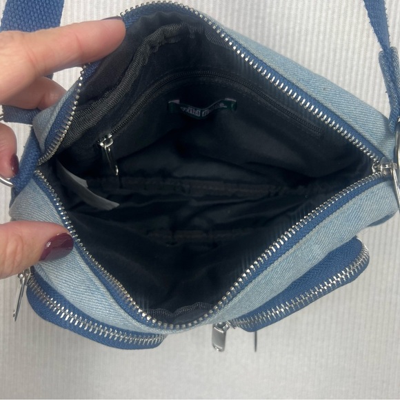 Small Denim Patchwork Purse Bag Adjustable - Picture 6 of 9